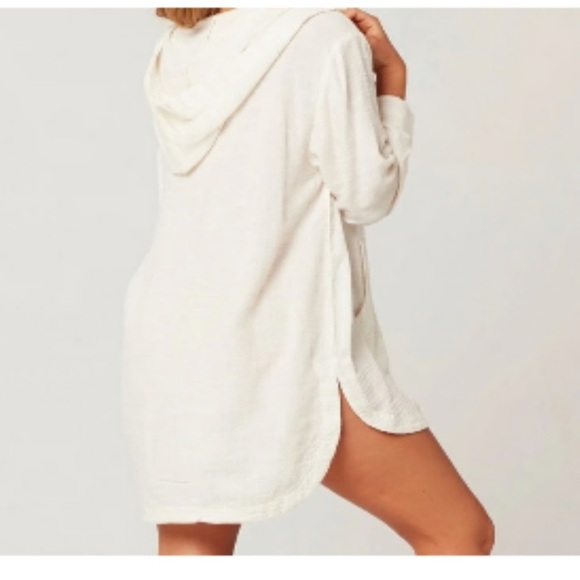 L*Space Love Letters‎ Hoodie Lace Up Tunic In Cream, Women’s Size Small - Picture 1 of 16